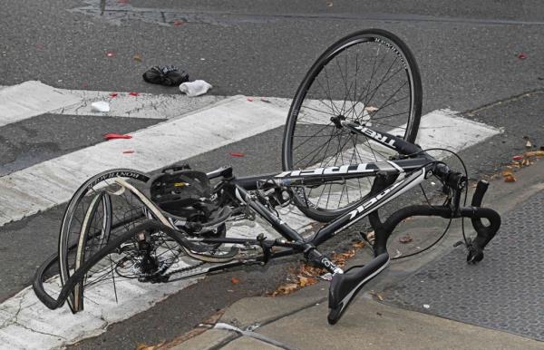 The bike was mangled following the deadly crash.